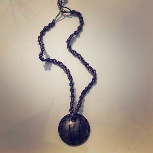 Handmade Hemp Jewelry! Necklace w/ glass pendant